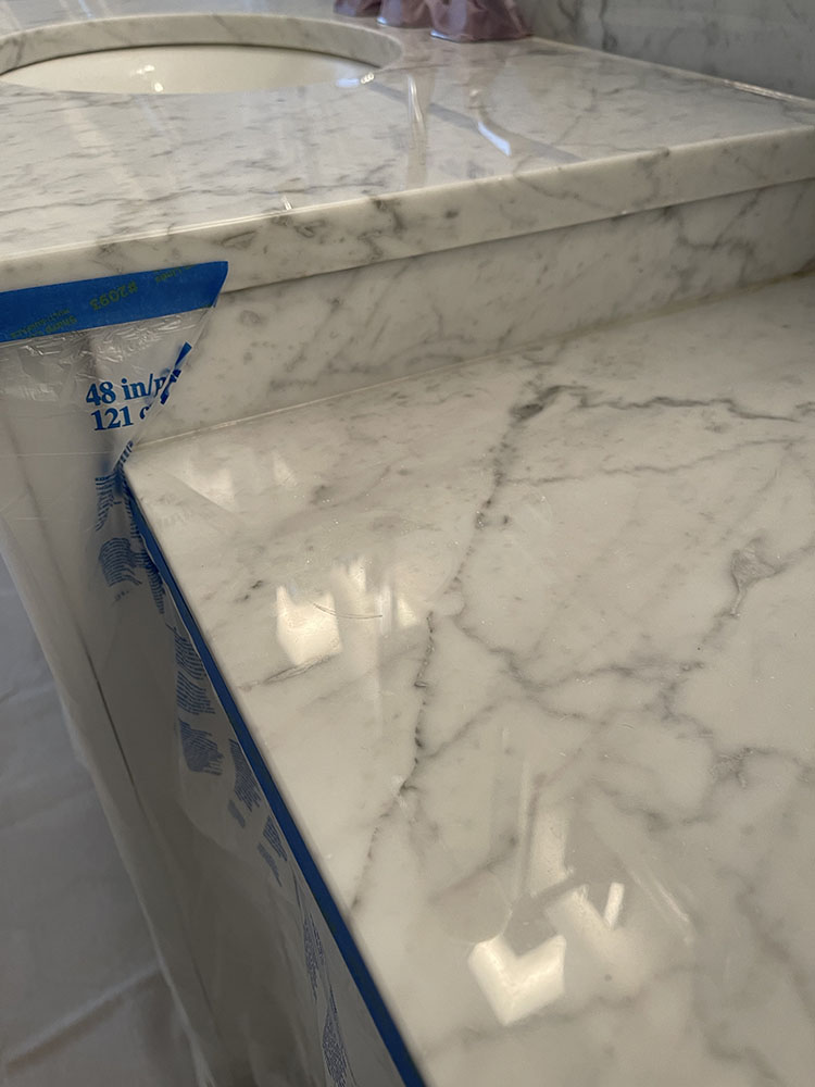 Carrara marble bathroom vanity restoration_112