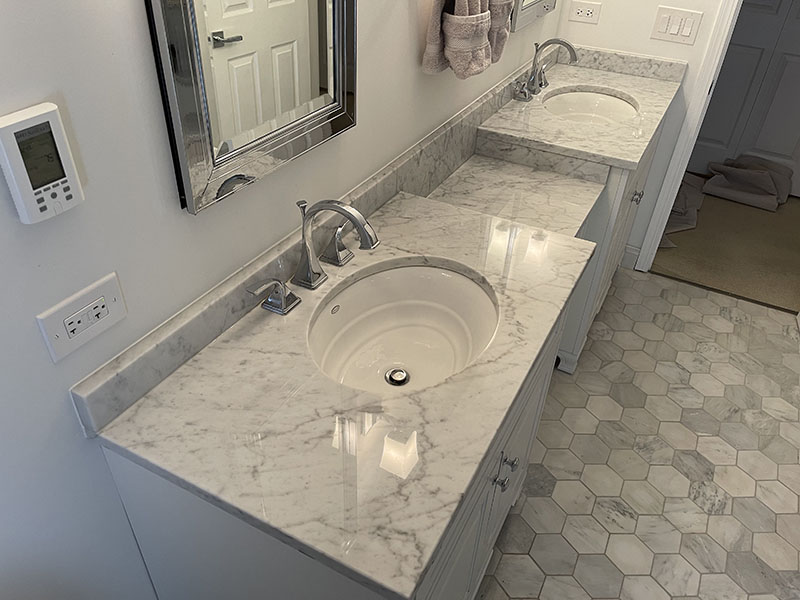 Carrara marble bathroom vanity restoration_113