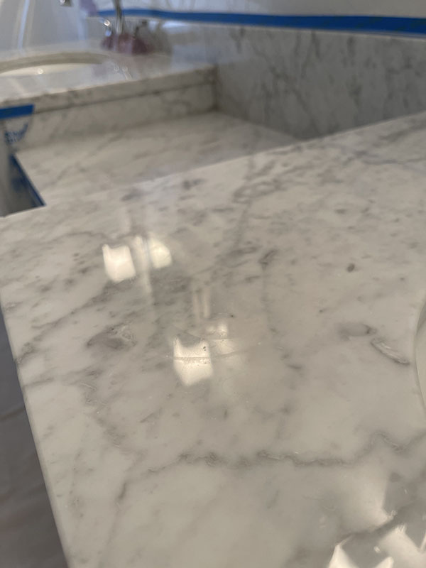 Carrara marble bathroom vanity restoration_14
