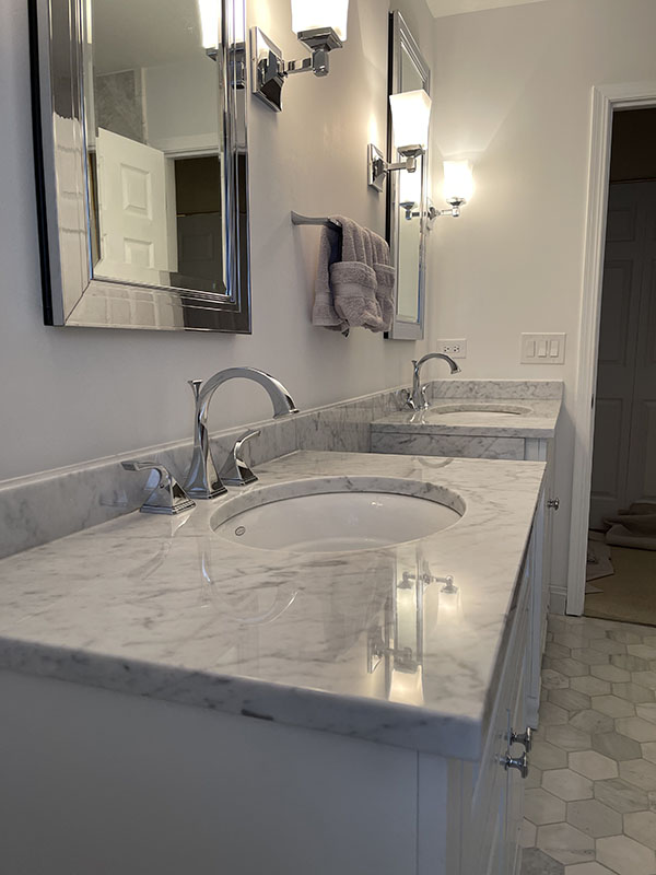 Carrara marble bathroom vanity restoration_15
