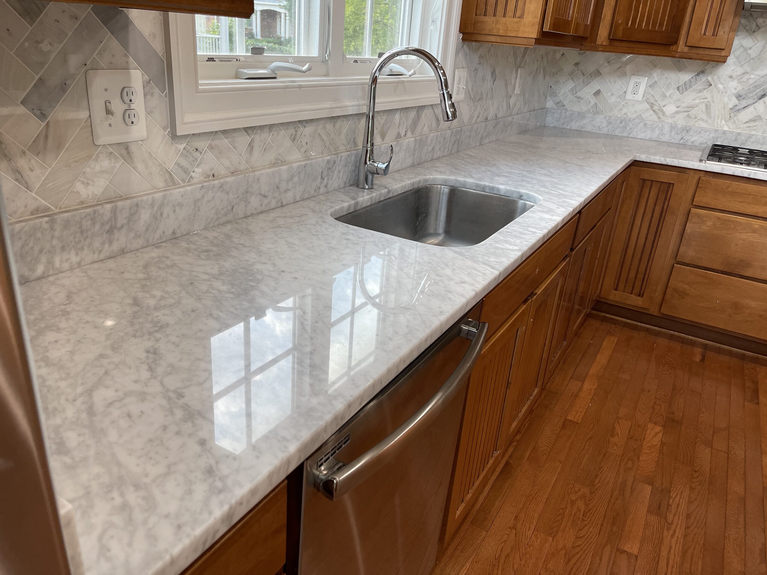 Carrara Marble Countertop Restoration | NOVA Stone Care