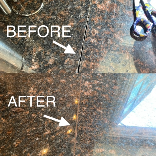 Open Seam Repair On The Granite, Granite Countertop Joint Repair