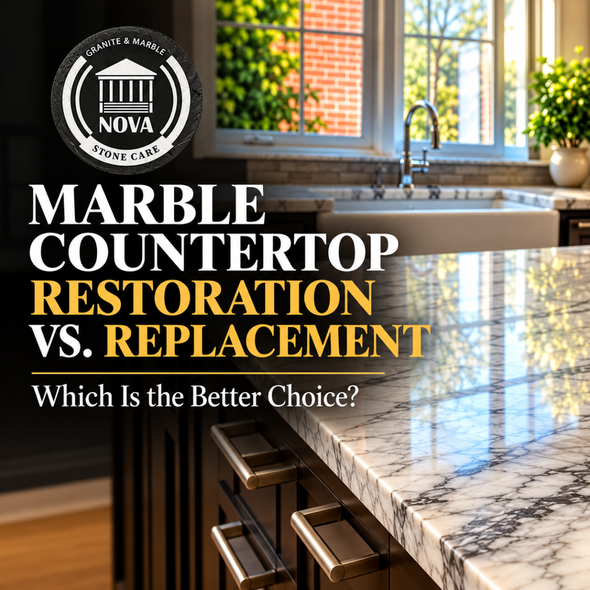 Marble countertop restoration vs. replacement – NOVA Stone Care Northern Virginia